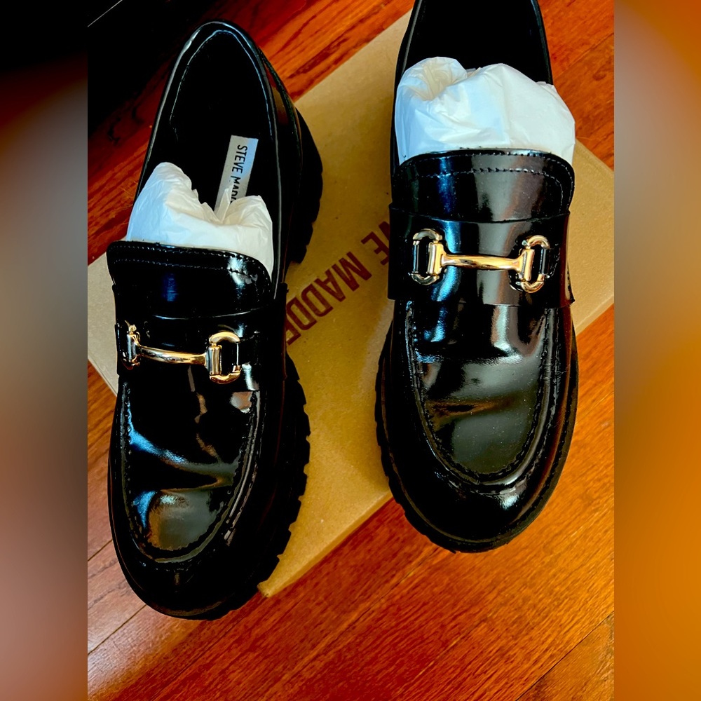 Steve Madden Black Lando Loafers Size 11